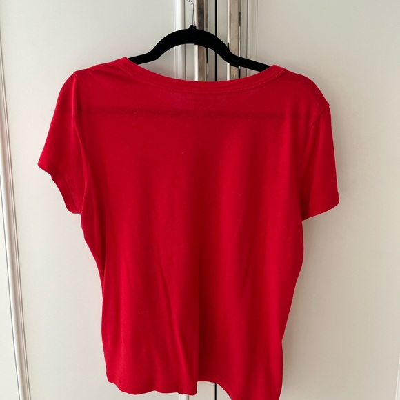 SUNDAY BEST RED EMBROIDERED TEE - Picture 3 of 4